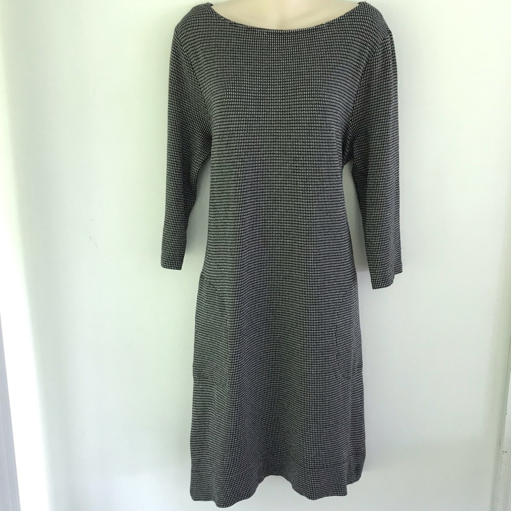 J. Jill Womens Classic Black & White Knit Shift Dress XL *Sm Flaw*